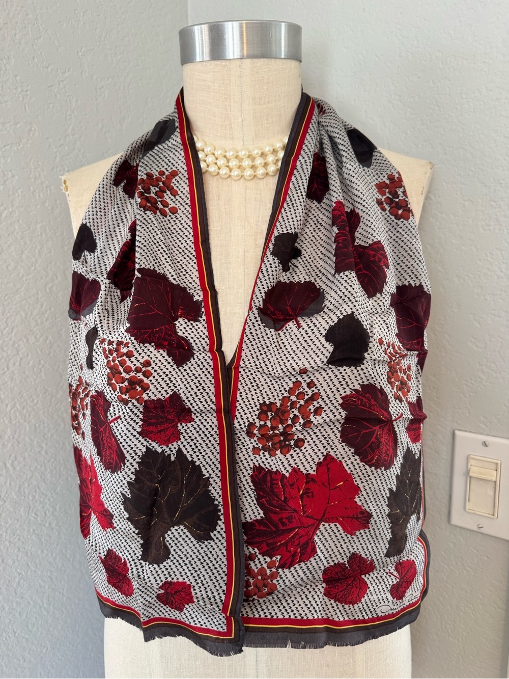 Oscar De La Renta Scarf Likely Silk 50”x10”